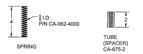 Spring and tube spacer part numbers.